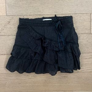 Loveshackfancy black mini skirt